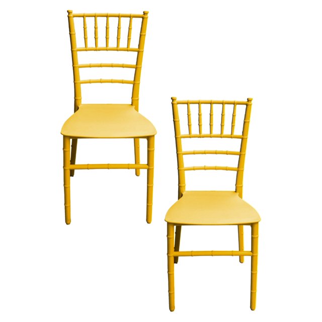 Juego 2 Sillas Galerias El Triunfo Plastico Amarillo Diseño Clasico