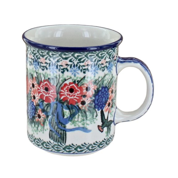 Blue Rose Polish Pottery Blush Bouquet Small Coffee Mug
