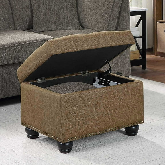 Convenience Concepts Designs4Comfort 5th Avenue Storage Ottoman, Sandstone Fabric