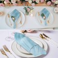 thumbnail image 3 of Teal Blue Cloth Napkins, Modern Abstract Art Ombre Striped Washable and Reusable Dinner Napkins Set of 8, Table Napkin for Kitchen Party Birthday Wedding Hotel Housewarming 20"x20", 3 of 9