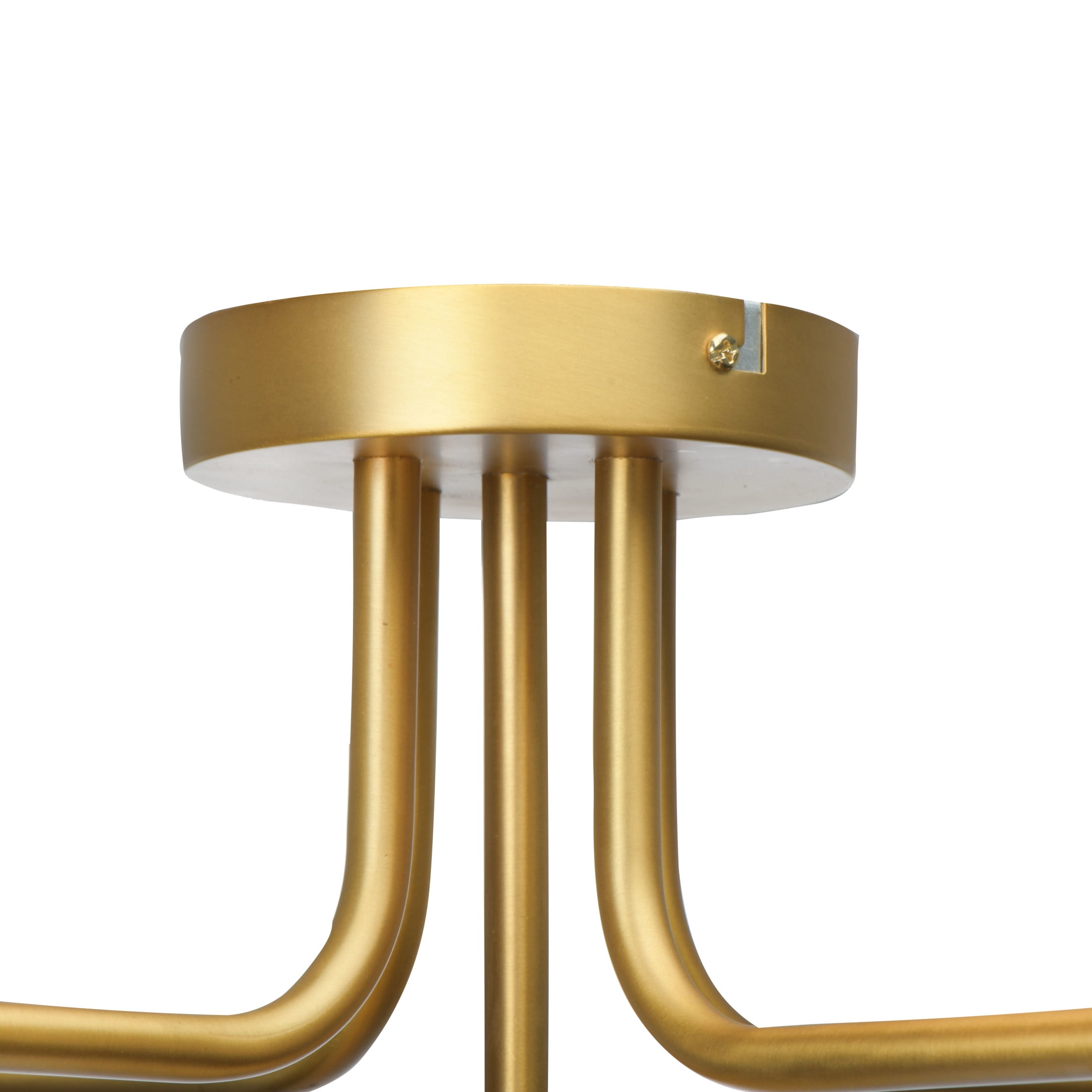 Creative Co-Op Sputnik Flush Mount Opal Glass Ceiling Light, Brushed Gold