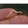 thumbnail image 3 of 0.25 Carat Curved V Style Moissanite Wedding ring Anniversary ring Half Eternity Matching Band with 18k Gold Plating, 3 of 9