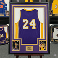 thumbnail image 6 of Jersey Display Case with Color Mat & Wall Mount, Shadow Box Frame with Photo Slots & Hardware Kit for Football Basketball Soccer Shirts (Purple-Top & Gold-Base), 6 of 8