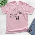 thumbnail image 2 of Kids Hey Gull Friend Shirt, Youth Kids Boy Girl T-Shirt, Seagull Shirt, Beach Shirt, Animal Pun Shirt, Light Pink, X-Large, 2 of 4