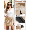 thumbnail image 5 of Womens Fuax Leather Skirt High Waisted Bodycon Pencil Mini Skirts with Shorts, 5 of 13