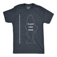 thumbnail image 1 of Mens Fish Ruler T Shirt Funny Fishing Measurement Tee (Heather Navy) - M, 1 of 3