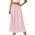 thumbnail image 6 of Fewfanhot Women's Skirts Summer Casual Elegant Tiered Maxi Skirt High Waisted A Line Flowy Long Skirts with Pockets, 6 of 9
