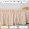 thumbnail image 3 of CCNY Wrap Around Bed Skirt Three Quarter Peach Color 16" Drop Length Tailored Drop Easy to fit Adjustable Eastic Belt- Microfiber Bed skirt, 3 of 6