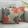 thumbnail image 3 of PRATYUS   Dahlia Flower Throw Pillow Case Cover Abstract Elegant Floral Petal Pink Grey and White Decorative Square Cushion Covers Standard Pillowcase Couch Sofa Bed Men/Women White, 3 of 5