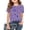 Purple, variant on Kids Girls T Shirts Black Printed Short Sleeve Shirt for Girls Crewneck Teen Girl Summer Clothes Tops for Girls 6-7 Years
