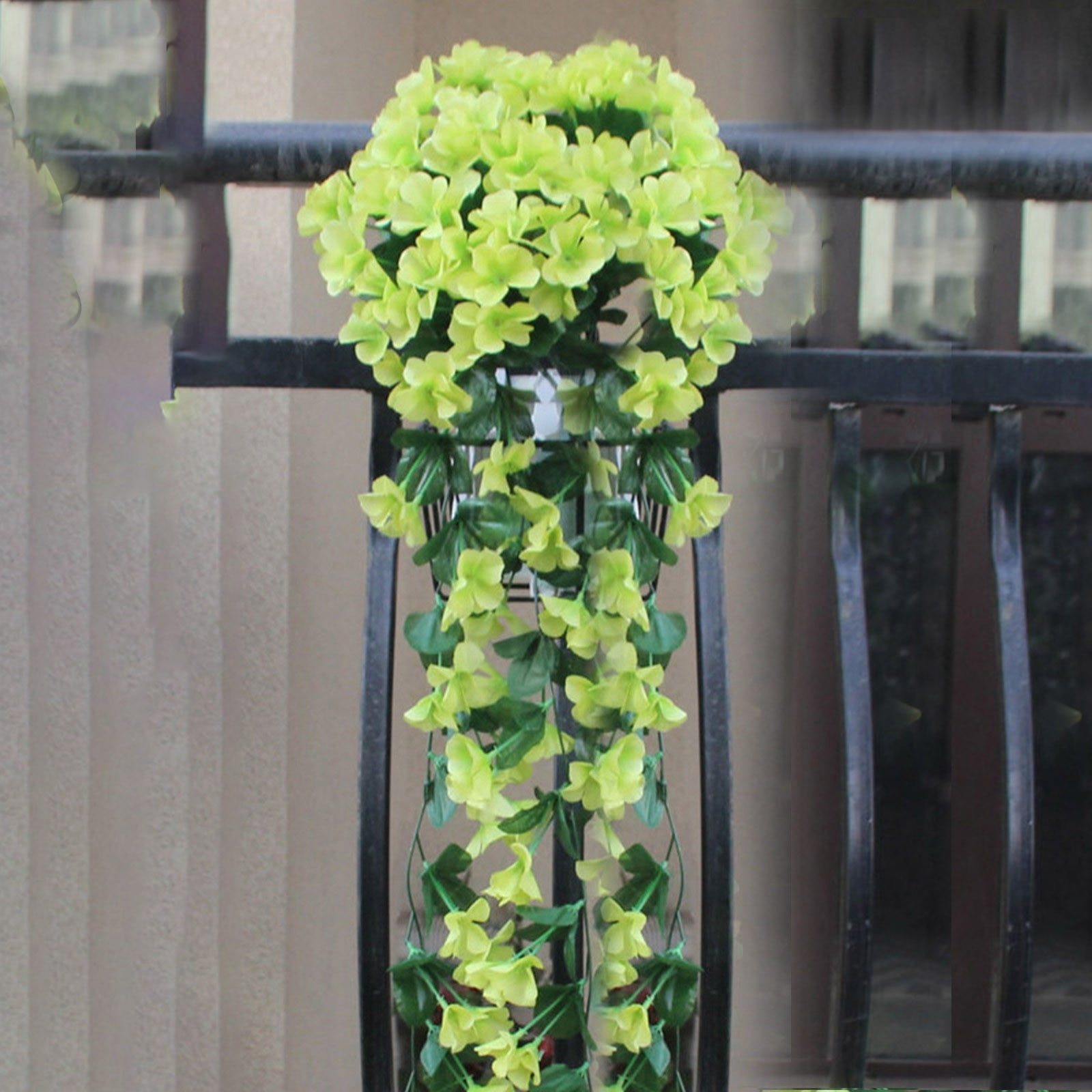 Artificial Fake Hanging Flowers Plants for Outdoor Spring Decoration, Faux Silk Violet Look Real Trailing Vines for Outside Home Planter Porch Patio, 33.5x11.8 Inch