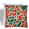 thumbnail image 1 of Dancing Flowers Indoor/Outdoor Zippered Pillow Cover with Insert - Red Fabric, 1 of 2