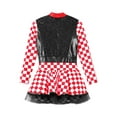 thumbnail image 4 of YIZYIF Kids Girls Queen Racer Dance Tutu Dress Halloween Racing Driver Costume Sequins Jumpsuit Black 10, 4 of 5