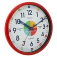 Westclox Red 12" Time Teacher Analog QA Wall Clock with Quiet Sweep