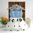 thumbnail image 2 of Eleanos Child Baby Girl Sleeveless Floral Lace Denim Shirt Floral Net Yarn Princess Tutu Skirt, 2 of 3