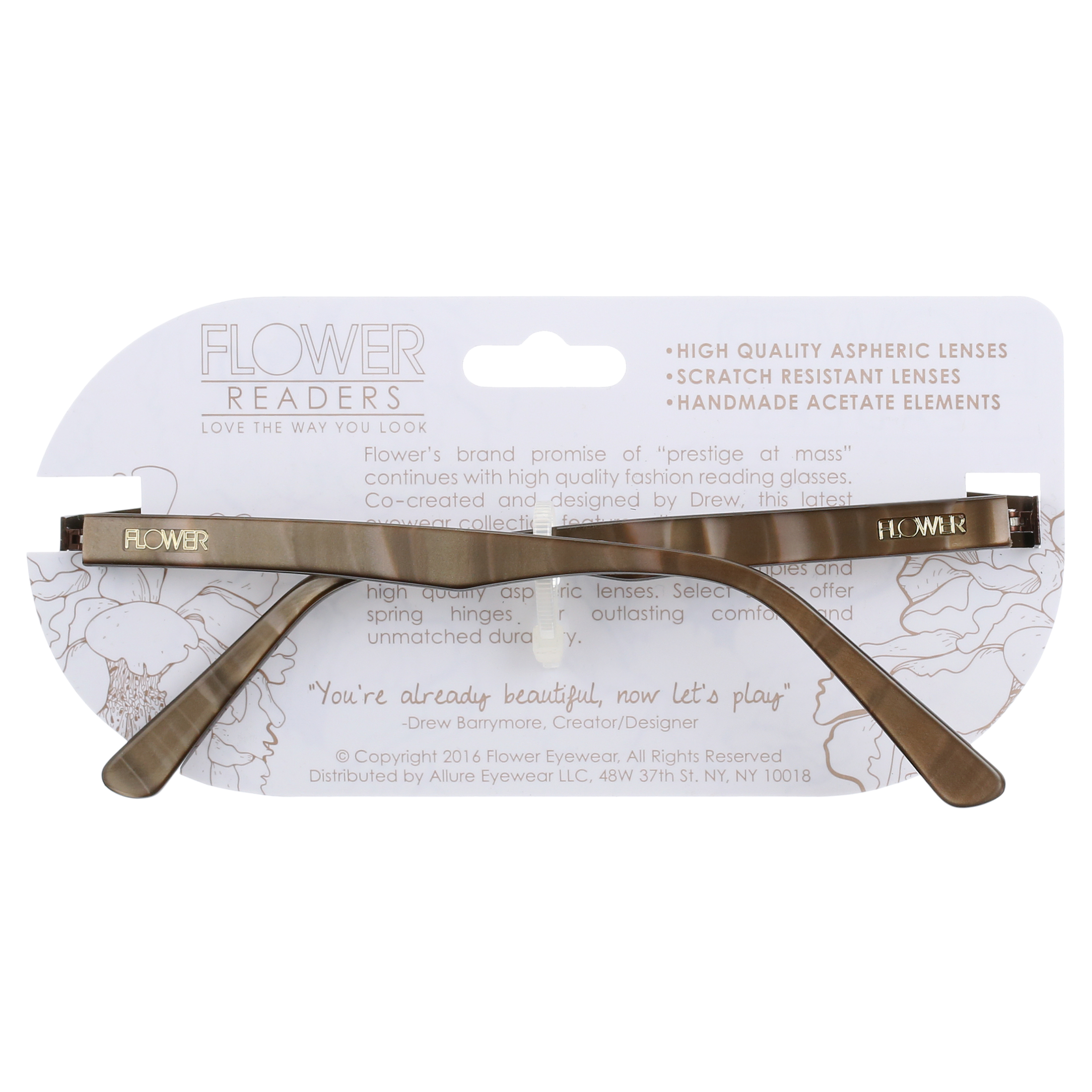Flower Eyewear Drew Barrymore Ethel Semi-Rimless 1.0 Reading Glasses