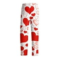 thumbnail image 5 of Fgvctg Mens Pajama Pants Valentine's Day Comfy Sleepwear Wide Leg Pajama Heart Graphic High Waisted Pjs Pant Lightweight Spring Drawstring Lounge Pants with Pockets Pink L, 5 of 6
