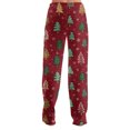 thumbnail image 5 of Women's Casual Fashion Christmas Pajama Pants, Long Sleepwear Trousers for Sports and Home Use, Comfortable and Soft Material for Nightwear and Lounging,Vermilion,3XL, 5 of 6