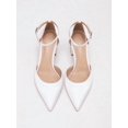 thumbnail image 3 of Women's Pointed Toe D'Orsay Adjustable Ankle Strap Block Heel Satin Dress Pumps for Bridal Wedding Party Office Daily Wear, 3 of 6