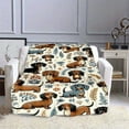 thumbnail image 2 of Best-Rated Super Soft Dachshund Print Flannel Blanket - Cozy Throw for Home Decor, Travel & Picnics Ideal Gift for Dog Lovers, 2 of 8