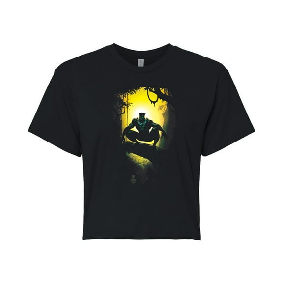 Marvel - Black Panther Sun Silhouette Scene Cropped Graphic T-Shirt