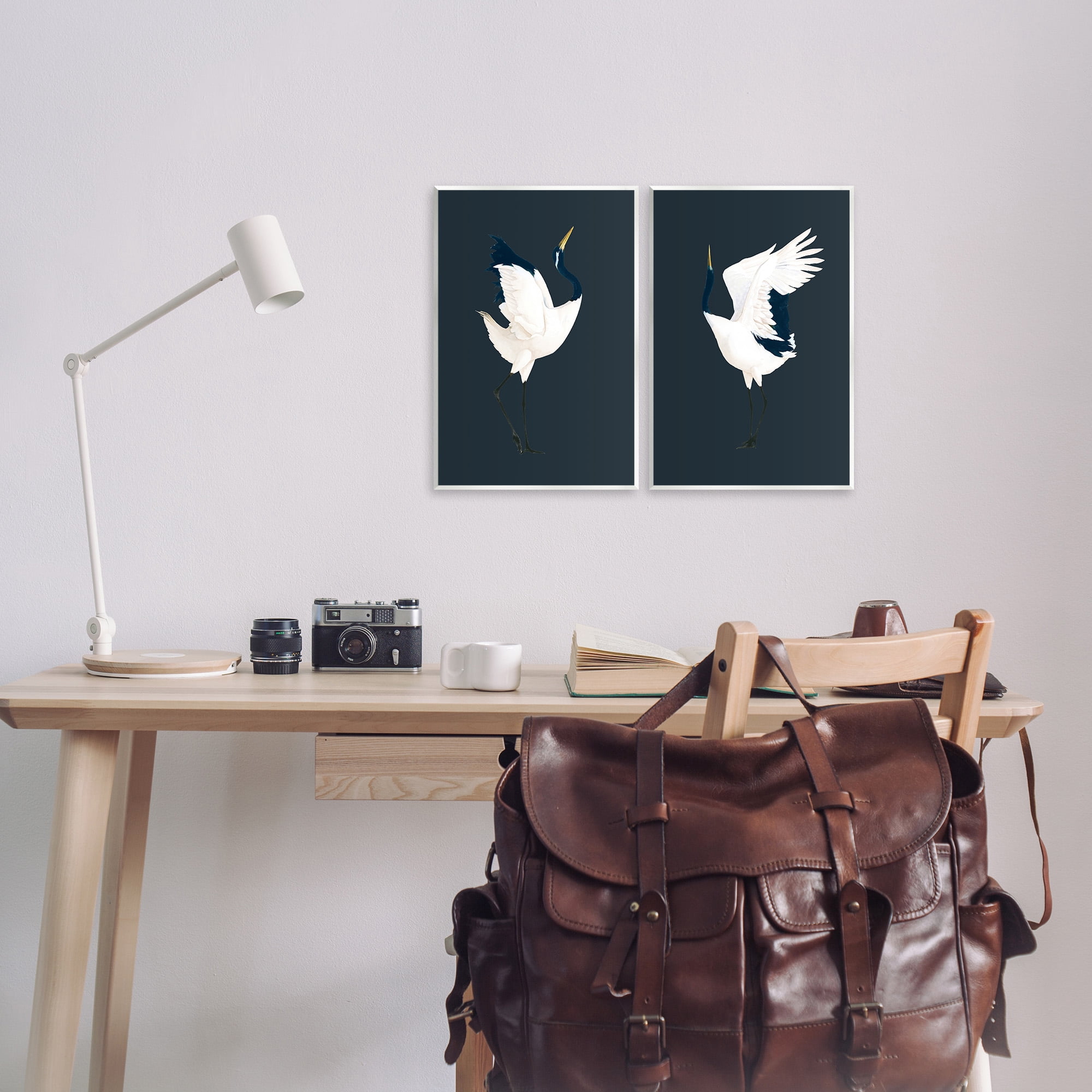 Stupell Industries Traditional Cranes Dance Animals & Insects Painting Unframed Art Print Wall Art, 10 x 15, Set of 2