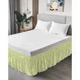 thumbnail image 4 of Simple Daisy Silhouette Bed Skirt Retro Flowers Green Patterns Bed Skirts California King Size 16 Inch Drop, Wrap Around Dust Ruffle&nbsp;Bedskirt with Adjustable Elastic Belt for Queen Size Beds, 4 of 7