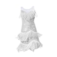 thumbnail image 4 of Vestido de Baile Latino Salvador con Flecos y Borlas XL Plata, 4 of 10