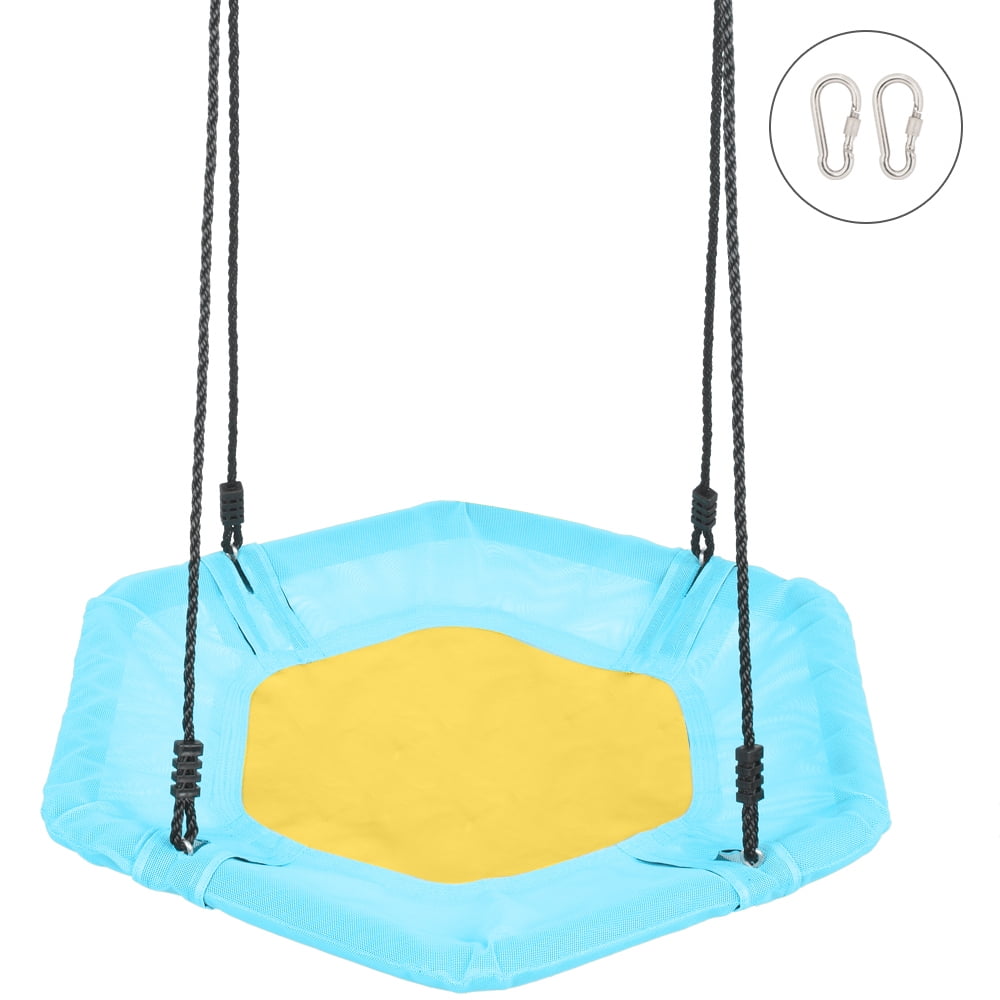 CIPACHO Swing Set Great for Backyard, 40 Inch Hexagon Swing with 2 Carabiners & Adjustable Rope CIPACHO Swing Set Great for Backyard, 40 Inch Hexagon Swing with 2 Carabiners & Adjustable Rope