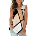 thumbnail image 1 of EQWLJWE Hauts pour Femmes Mode Été Sans Manches Col en V Pull Imprimé Blouse Casual, 1 of 6