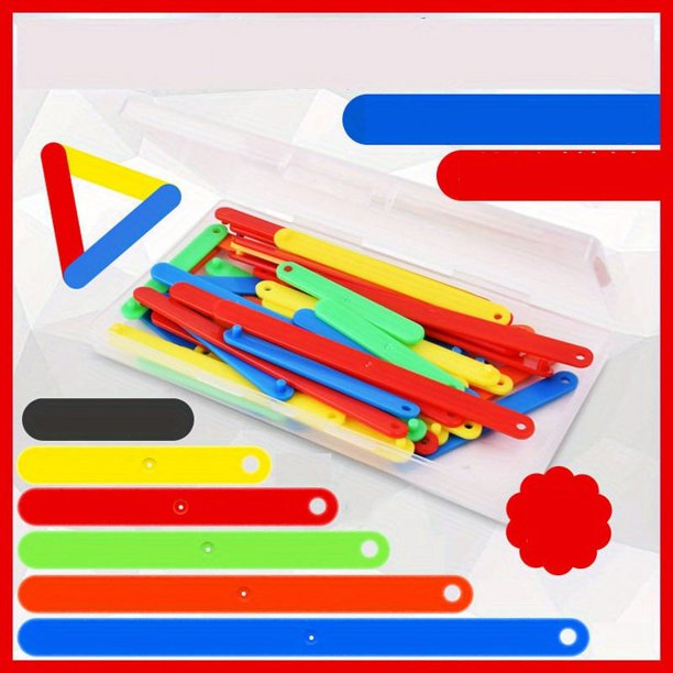 50pcs Polygonal Splicing Strips Demonstrate Triangular Relationship Triangle Parallelogram 5 Lengths Each 10 Learning Teaching Aids Early Education Educational Thinking Toys For Children