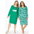 thumbnail image 6 of Dreams & Co. Plus Size 2-Pack Long-Sleeve Sleepshirt, 6 of 6