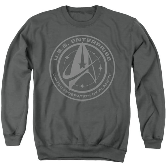 Star Trek Discovery Enterprise Crest Adult Crewneck Sweatshirt Charcoal