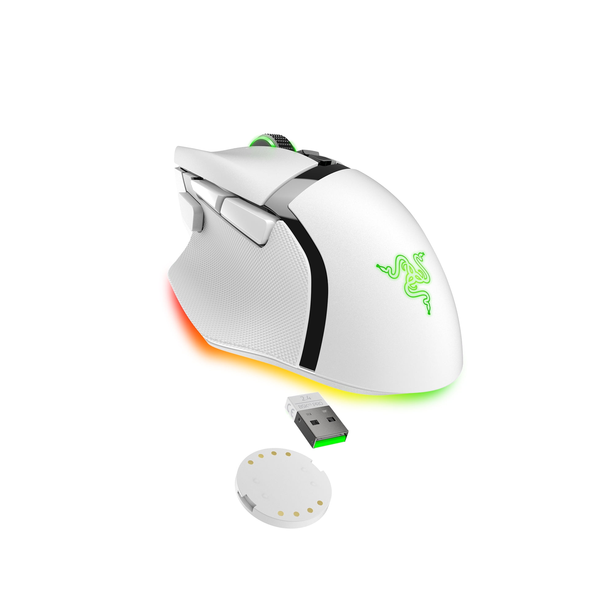 Razer™ Basilisk V3 Pro Customizable Wireless Gaming Mouse with HyperScroll Tilt Wheel, White