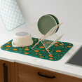 thumbnail image 6 of Printed Dish Drying Mats for Kitchen Counter 2 Pack Absorbent Reversible Drying Mats Microfiber Kitchen Countertop Protector Dishes Drying Pad Extra Large 18"x24" Dish Mat(Floral), 6 of 8