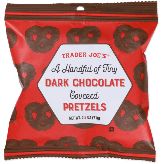 TJs A Handful of Tiny Dark Chocolate Covered Pretzels 2.5 Oz - Pack of 5