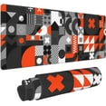 thumbnail image 1 of XL Large Gaming Mouse Pad with Stitched Edges, Abstract Geometric Extended Mousepad Desk Mat with Non-Slip, Big Long Keyboard Pad for Computer Laptop for Gamer Office Decor, (Dark Black, 31.5*11.8 In), 1 of 6