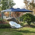 thumbnail image 5 of Double Sided 14.8 Ft Large Rectangular Outdoor Umbrella with Crank for Backyard Patio and Deck Shade (Navy Blue), 5 of 9