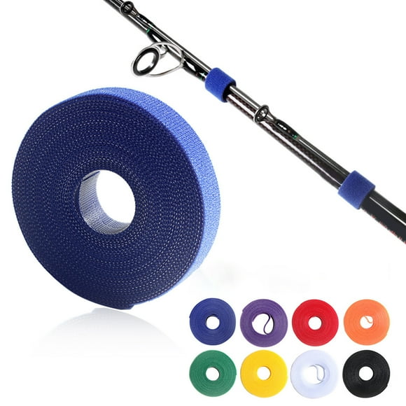 1 Rouleau 1/3/5m Attache de Canne à Pêche Multi-Couleurs Résistant à l'Usure Multifonctionnel Durable Solide Enrouleur de Fil Réutilisable Canne à Pêche Sangle en Nylon pour la Maison