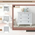 thumbnail image 5 of 3-Drawer Chest with Pull out Tray, Wood Storage Dresser File Cabinet with Gourd Wood Legs, White, 5 of 7