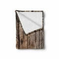 thumbnail image 2 of Winter Soft Flannel Fleece Throw Blanket, Traditional Cloth Christmas Inspired Rustic Wooden Planks Vintage, Cozy Plush for Indoor and Outdoor Use, 70" x 90", Brown White Pink, by Ambesonne, 2 of 6