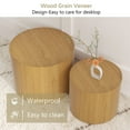 thumbnail image 2 of Nesting Coffee Table Set of 2, Round Wooden Coffee Tables Modern Circle End Table Side Table for Small Spaces Living Room, Bedroom, Balcony, Office, Wood Color, 2 of 7