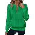 thumbnail image 1 of Mceream Chandails Matelassés pour Femmes à Fermeture Éclair Col Rond Manches Longues Texturés Unis avec Poches Décontractés Amples Mode Automne Hiver Tuniques Grandes Tailles, 1 of 7
