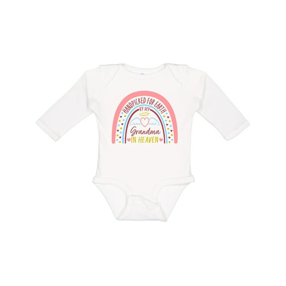 Inktastic Handpicked for Earth by My Grandma in Heaven Rainbow Boys or Girls Long Sleeve Baby Bodysuit