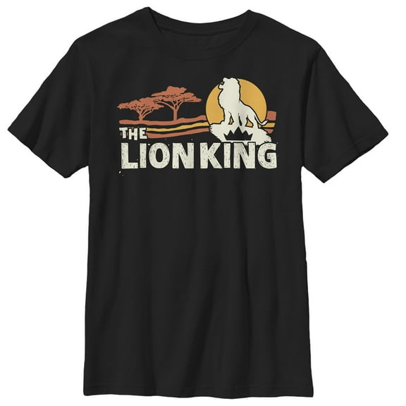 Boy's Lion King Classic Pride Lands Graphic Tee Black X Large