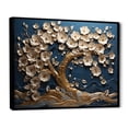 thumbnail image 3 of Designart "Orchid Elegance Golden, White, and Blue Blossoms I" Oversized Landscapes Framed Wall Art - Country Gold Tree Entryway Framed Wall Art, 3 of 7