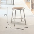 thumbnail image 2 of NPS 6200 Series 18" Modern Metal and Wood Heavy Duty Stool in Gray, 2 of 9