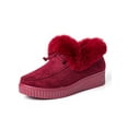 thumbnail image 1 of MAWCLOS Women Loafers Round Toe Moccasins Plush Lined Non-Slip Flats Slip On Driving Moccasin Slippers Red 8, 1 of 7