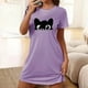 thumbnail image 1 of Camisón corto de talla grande para mujer, camisón de manga corta con estampado de pecho a la moda, camisón para mujer, 1 of 5