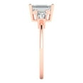 thumbnail image 3 of 1.5 ct Emerald Cut Simulated Diamond Three-Stone Engagement Ring for Women in 18K Rose Gold, 3 of 5
